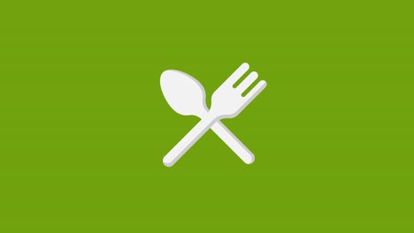 restaurant icon animation on the green screen background. 4k video. chroma key. useful for explainer video, website, greeting cards, apps, and social media posts