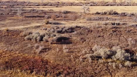 beautiful drone view of the prairies and country side of alberta canada