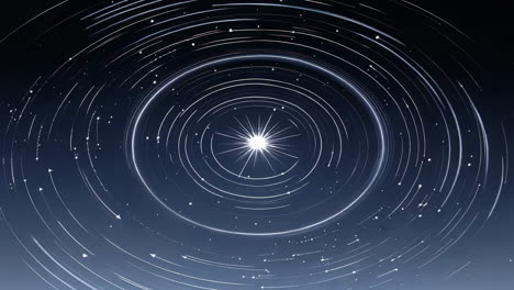 star trails and central bright star in night sky