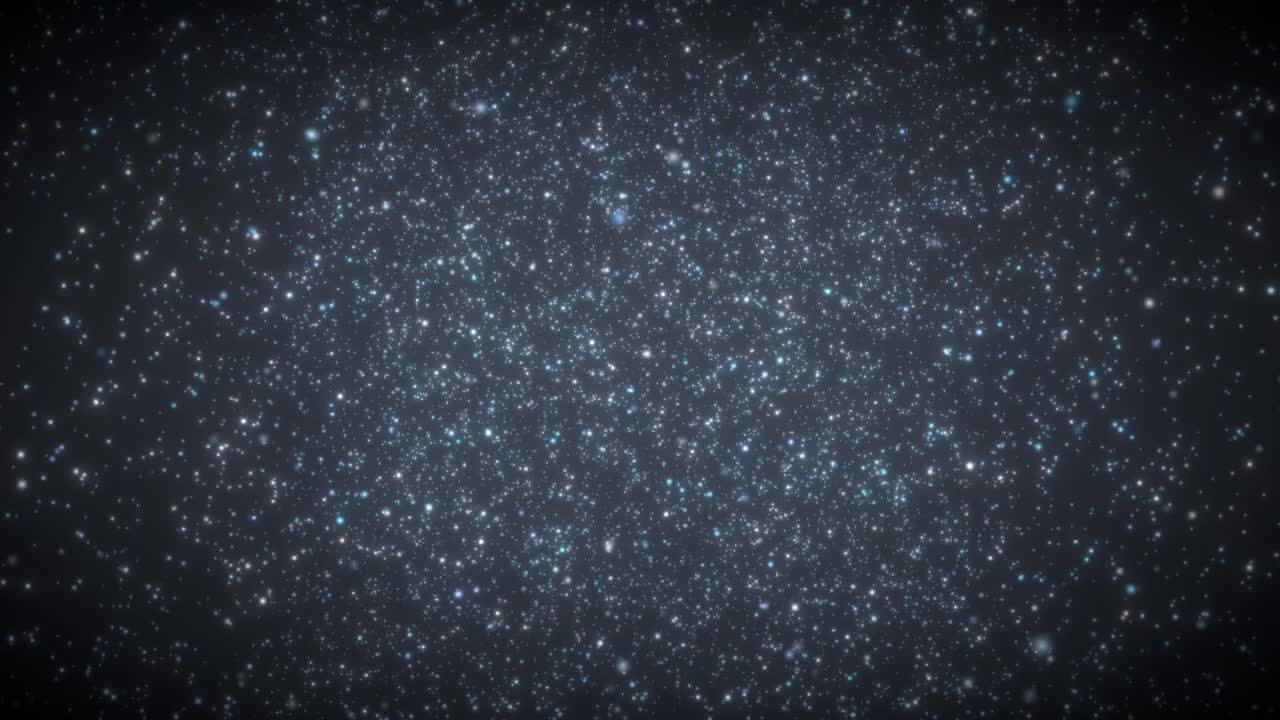 Countless glowing blue stars twinkle and shimmer across a dark, vast cosmic background