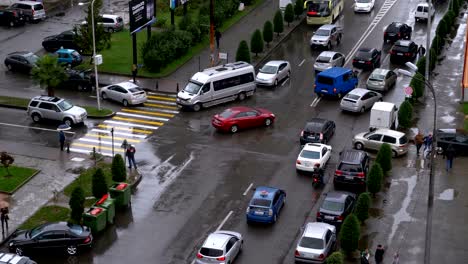 car traffic on the road of a busy city