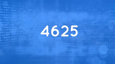 animación de números sobre codificación binaria en fondo azul