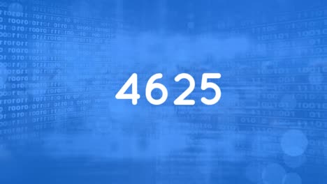 animation of numbers over binary coding on blue background