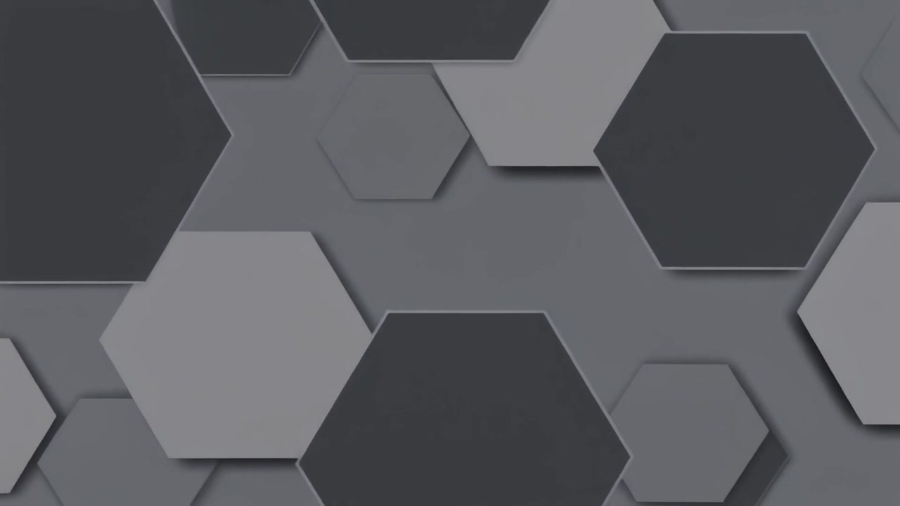 Abstract Motion Background with Moving Grey Hexagons