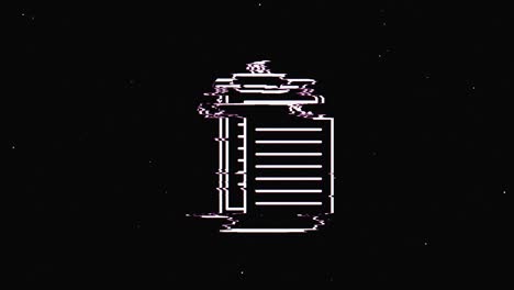 line clipboard hud símbolo holográfico en pantalla de televisión digital vieja animación de glitch de bucle sin costuras. corazones. retro dinámico y alegre. imágenes de video coloridas y vintage.