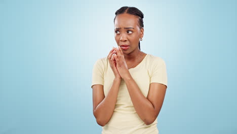 Woman,-anxiety-and-fear-in-portrait-with-thinking