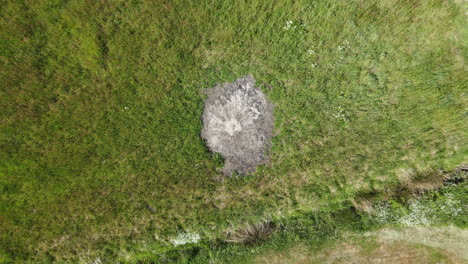 aerial drone shot of farming land.