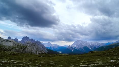 timelapse national nature park tre cime in the dolomites alps. beautiful nature of italy.