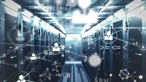 Animation-of-network-of-connections-with-icons-over-computer-servers