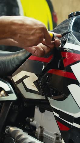 motorcycle repair in progress