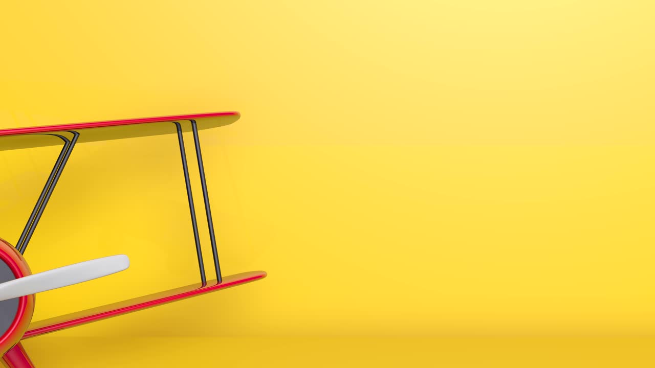 modelo 3d de avión de juguete rojo retro mínimo