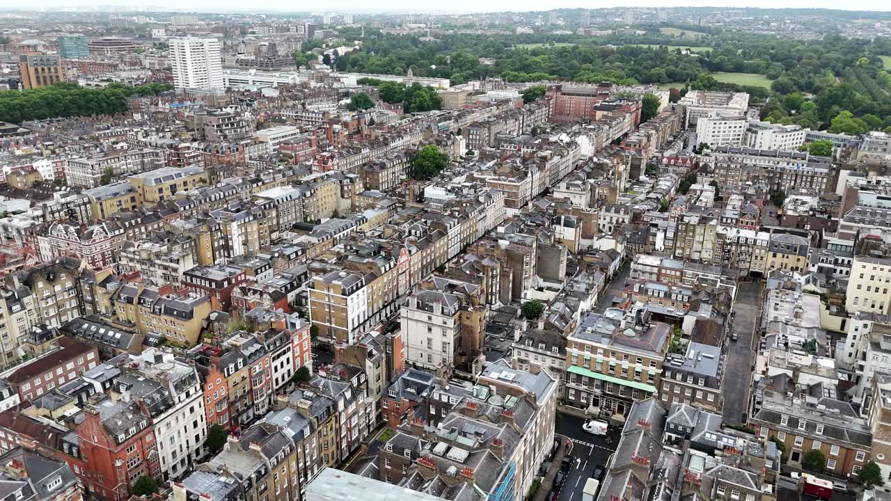 Harley Street aerea of London UK drone,aerial