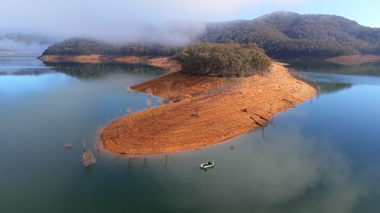 Fishing boat on Lake Eildon at a point