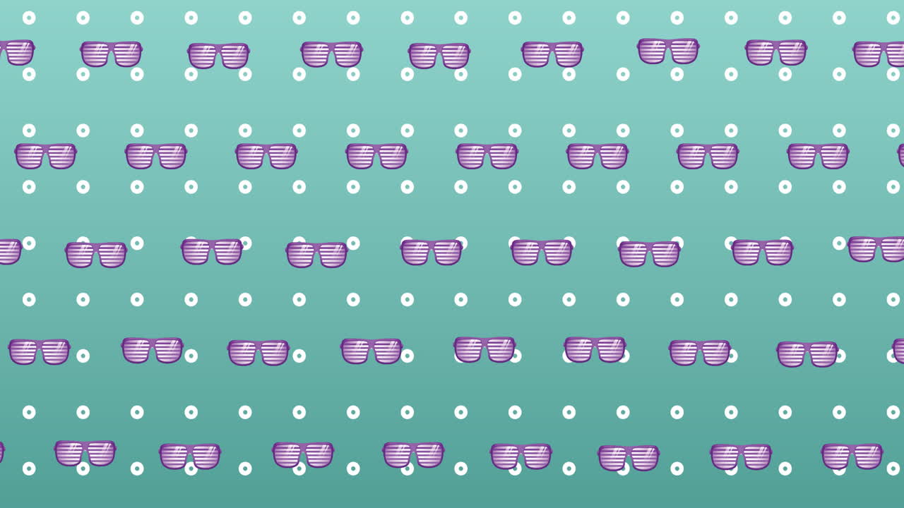 animación de vasos sobre un fondo con puntos de menta