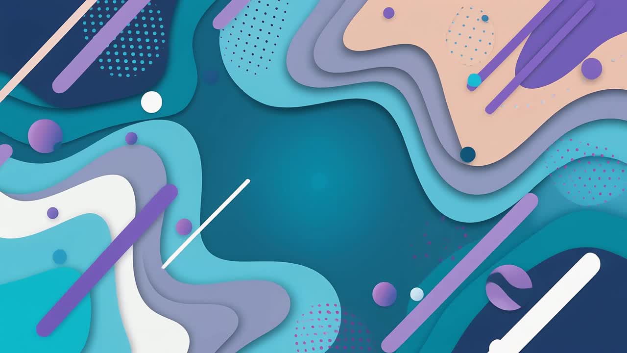 Fondo de movimiento abstracto colorido con capas onduladas y patrones geométricos