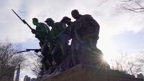 central park monument of new york`s seventh regiment