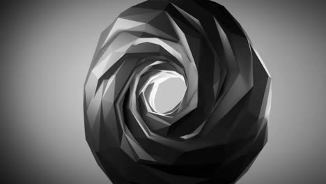 Abstract Low-Poly Black and White Vortex Tunnel
