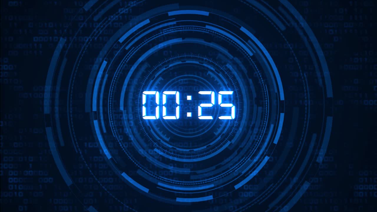 Abstract Futuristic Technology Digital number timer concept and countdown Loop Background