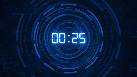 abstract futuristic technology digital number timer concept and countdown loop background