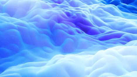 hermosa superficie 3d abstracta con chispas de brillo, ondas 3d abstractas se ejecutan en la superficie en bucle. gradiente azul, material mate suave con brillo interno ligero. animación 4k suavemente
