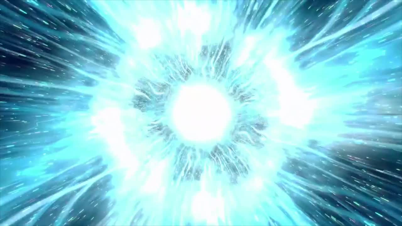 Abstract Blue Light Energy Flowing Through Digital Space