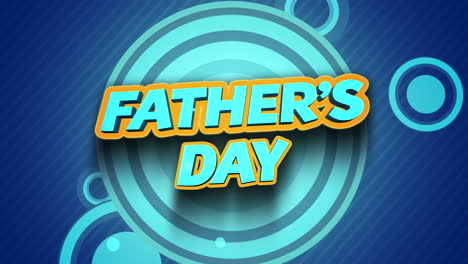 fathers day text with circles pattern on blue texture