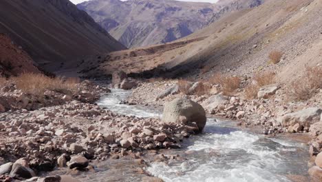 scenic river in the andes mountains of mendoza, argentina