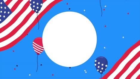 feliz celebración del día del trabajo con la bandera de los estados unidos en globos de helio