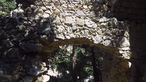 remains of a wall in paleo pili an historical site on the island of kos in greece