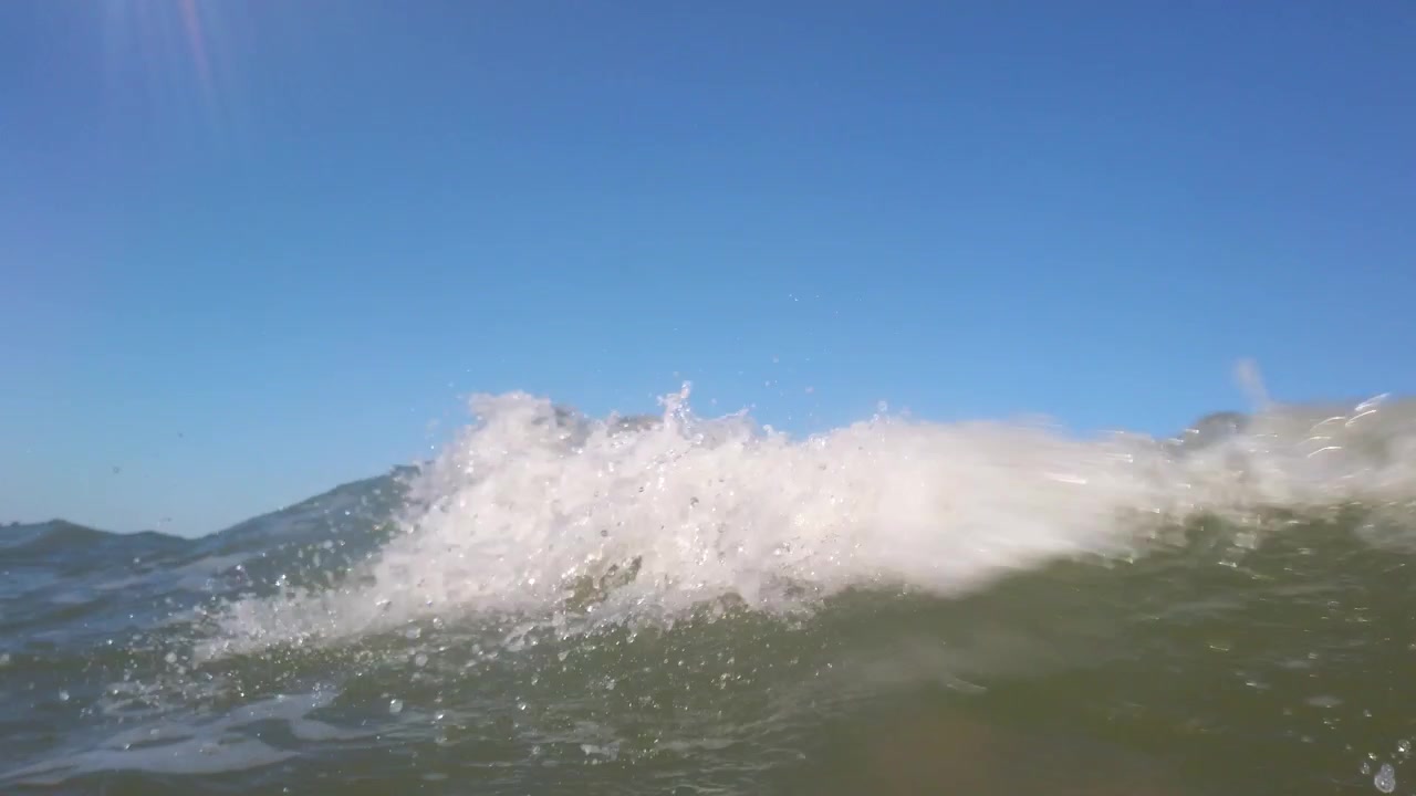 Water against the sky. Shooting underwater.