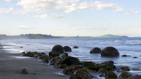 timelapse morarki boulders during evening.