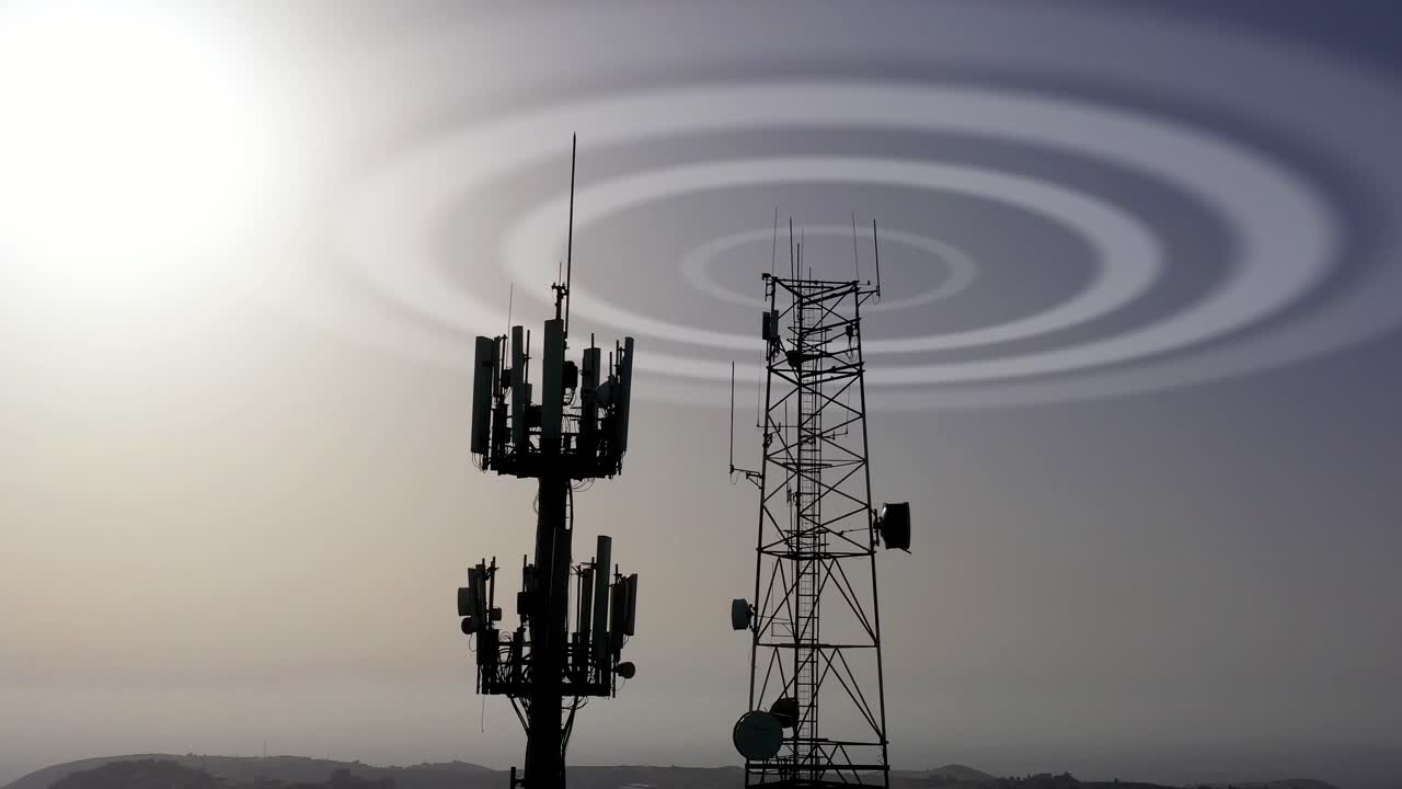 Communication Towers with Radio Waves
