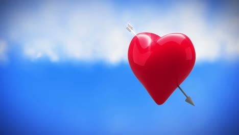 corazón con flecha de cupido