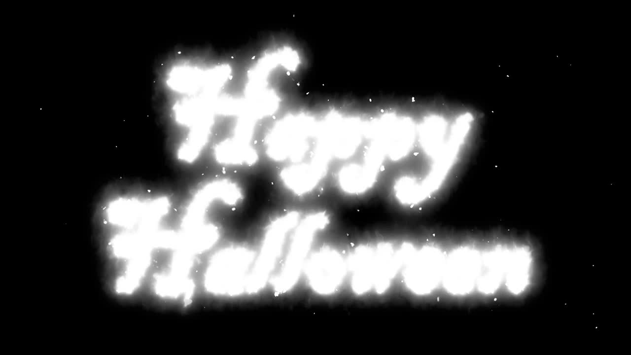 알파 매트와 함께 불 루프에 해피 할로윈 텍스트