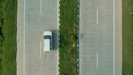 amazing drone view of the empty highway in punjab province, india