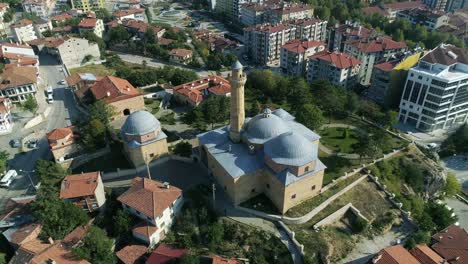 aerial view of mosque in kastamonu. 4k footage in turkey