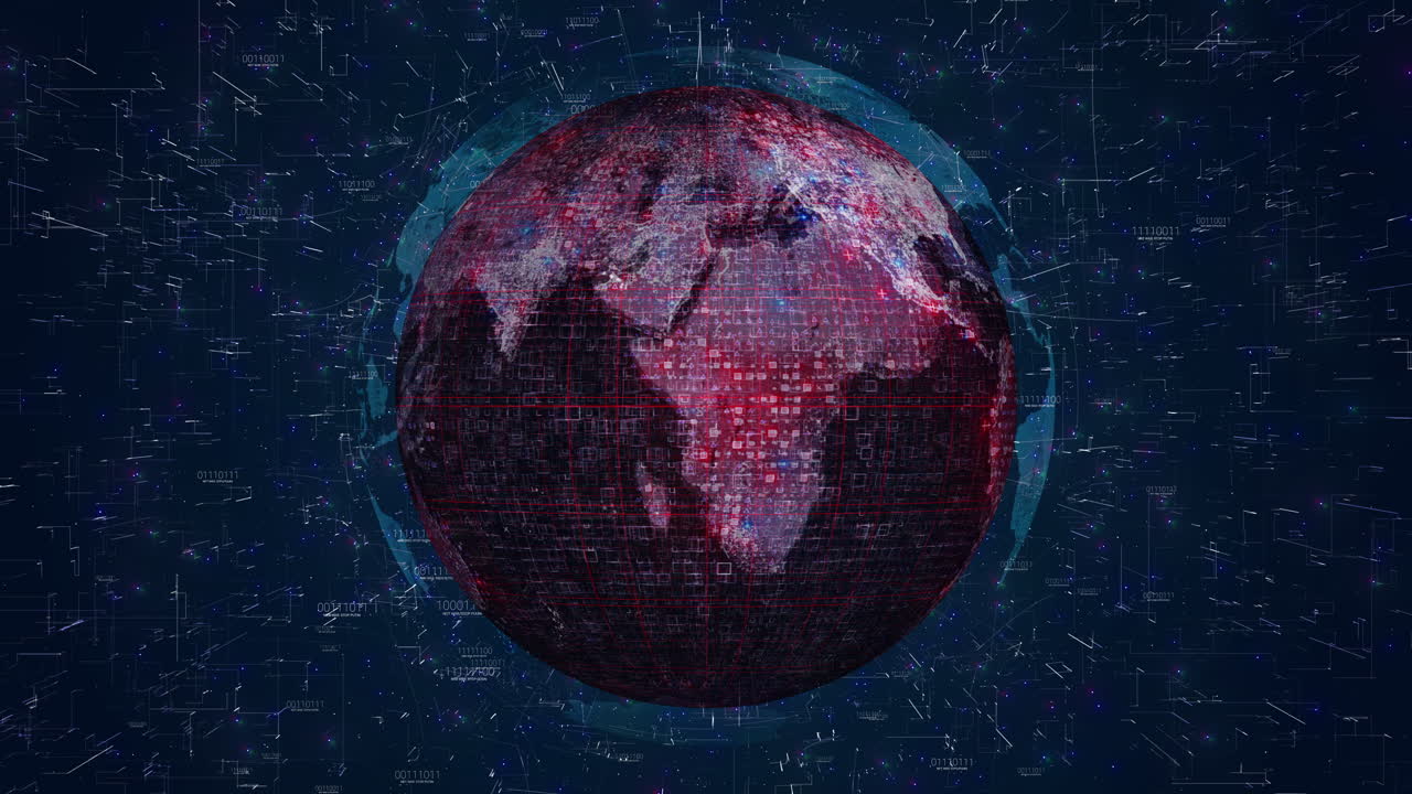 animación futurista de globos de datos