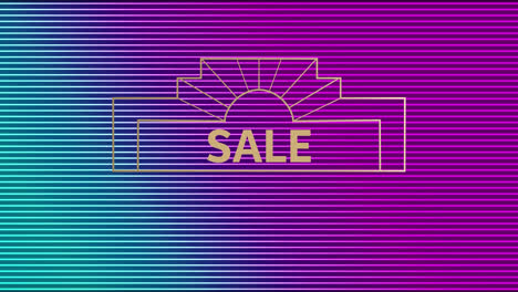 Animation-of-sale-text-on-purple-background