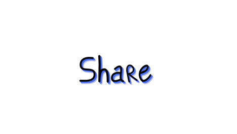 Animación-De-Compartir-Palabras-Con-Flechas,-Colores-Parpadeantes-Y-Cambiantes-Sobre-Fondo-Blanco