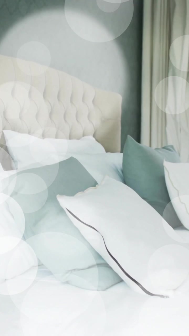 Animazione di punti bianchi su camera da letto vuota.