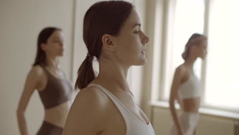 women in a yoga or fitness class