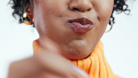 mouth, marshmallow and greed with a woman eating