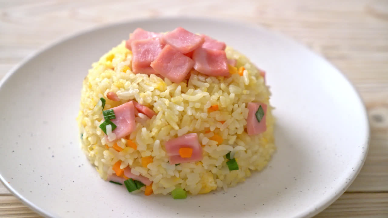 arroz frito casero con jamón