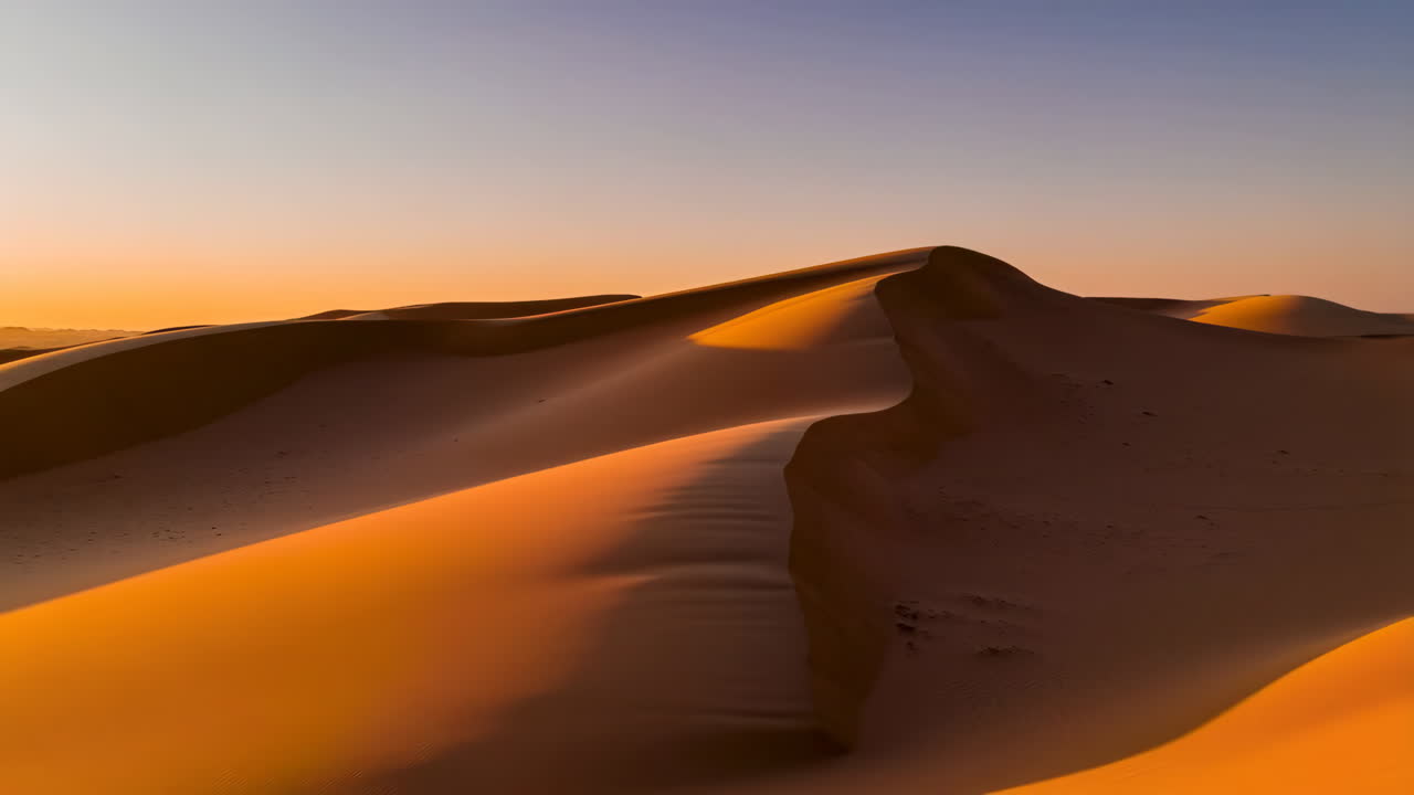 Golden Hour Desert Dunes Landscape