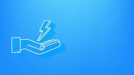 shadow lightning bolt in hands. thunder bolt, lighting strike expertise. motion graphic