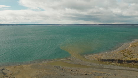 gorgeous wide angle view of lake strobel aka "jurassic lake", argentina