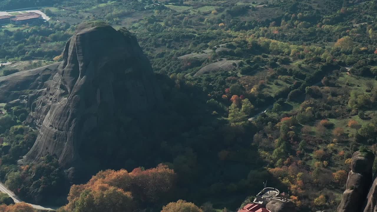 Meteora is a rock formation in Greece hosting one of the largest built complexes of Eastern Orthodox monasteries.The monasteries are built on immense natural pillars that dominate the local area.