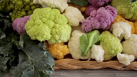 colorful broccoli cauliflowers plate