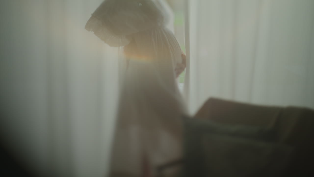 Pregnant Woman Silhouette by Window