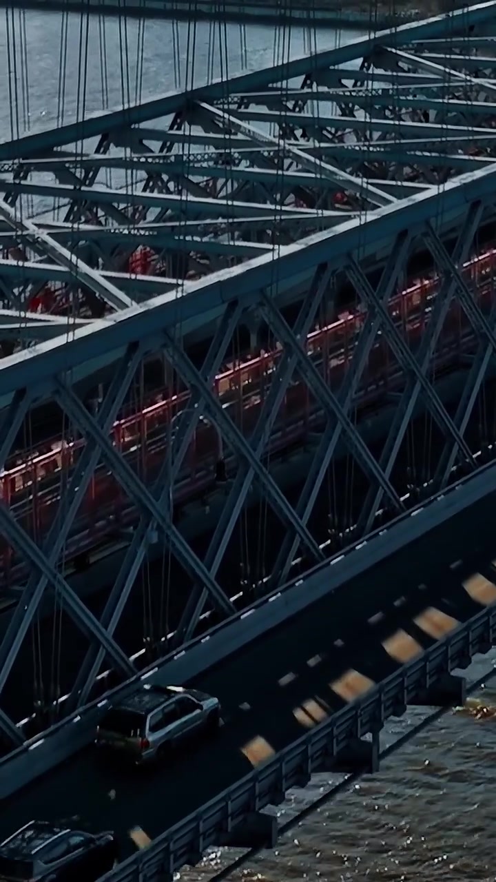 Steel Tower of Williamsburg Bridge Close-up
